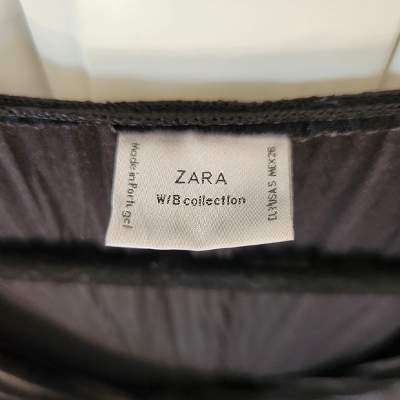ZARA Black crop top crossed front ribbed Size S - Picture 2 of 5